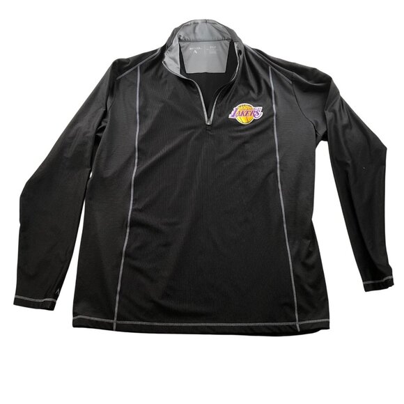 Laker's Mens Sweatshirt Size 2XLT Los Angeles Lakers 1/4 Zip Activewear Black - Picture 1 of 10
